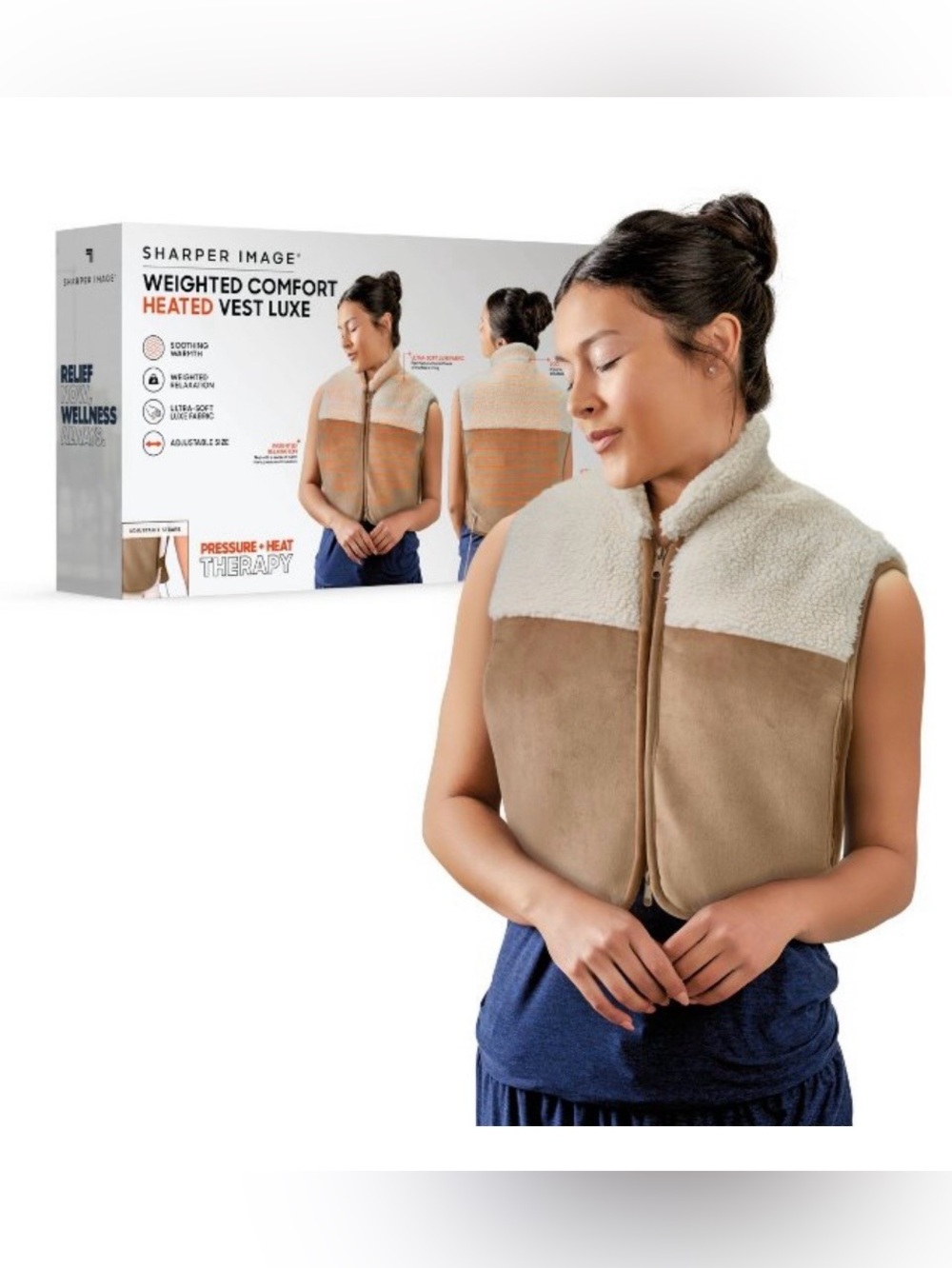 Sharper Image Women's Heated Sherpa Vest